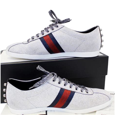 gucci silver sparkle sneakers